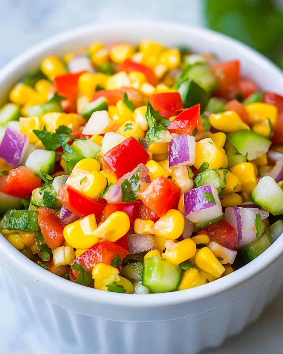 Quick Corn Salsa Recipe shot