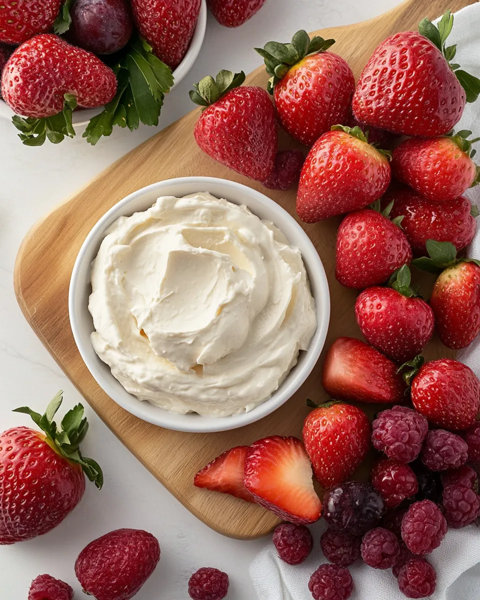 Delicious Cream Cheese Fruit Dip shot