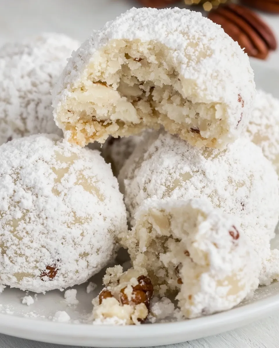 Classic Cream Cheese Pecan Snowball Christmas Cookies image