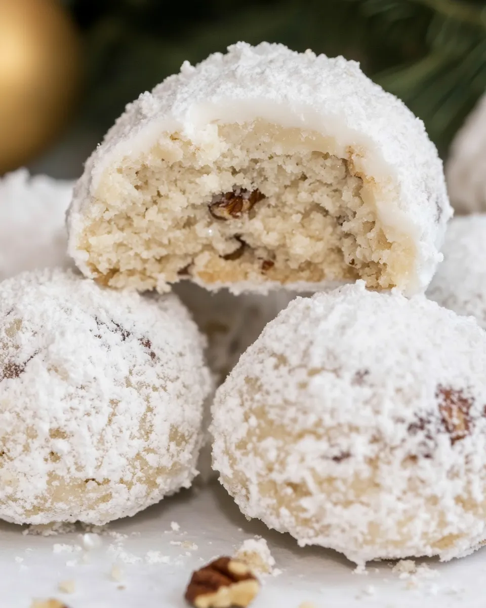 Delicious Cream Cheese Pecan Snowball Christmas Cookies shot