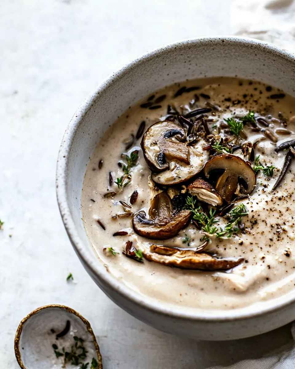 Classic Cream of Mushroom Chicken Wild Rice Soup. dish photo