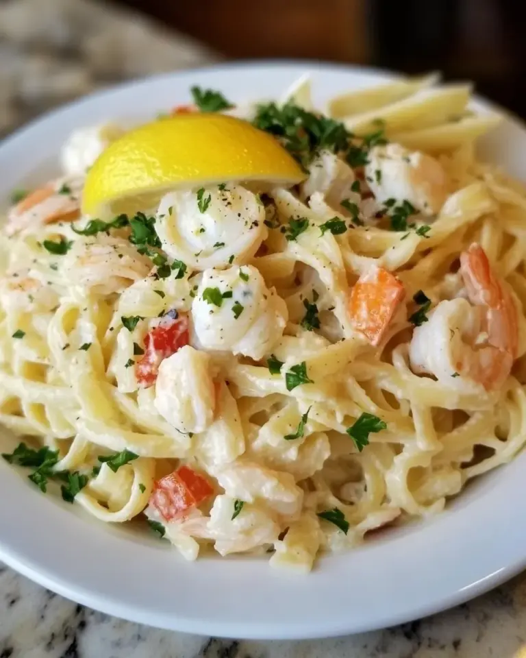 Homemade Creamy Seafood Pasta recipe image