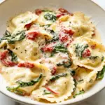 Homemade Creamy Tuscan Ravioli (One Pan, 15 Minutes!) photo