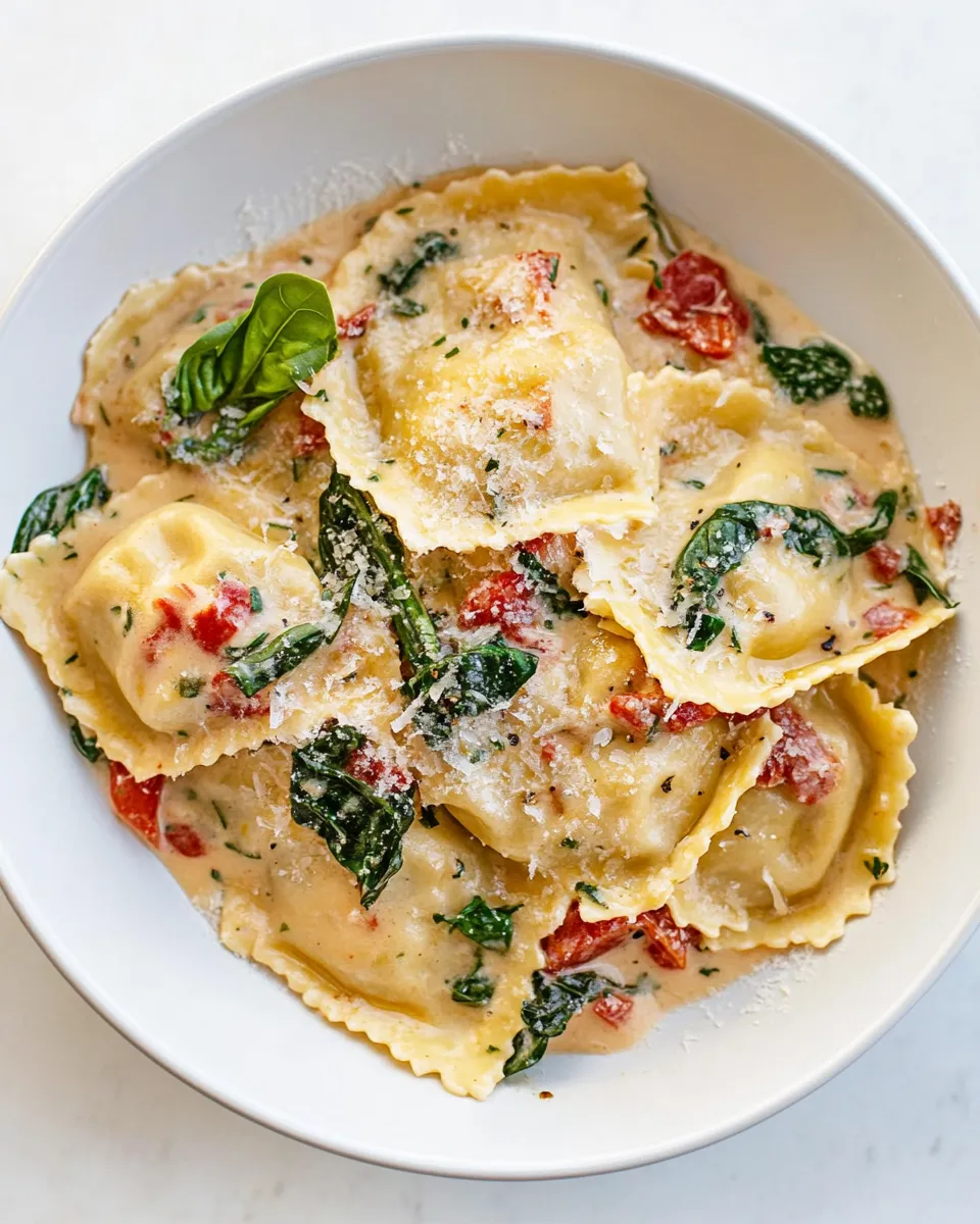Classic Creamy Tuscan Ravioli (One Pan, 15 Minutes!) image