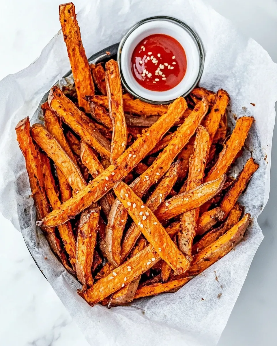 Delicious Crispy Baked Sweet Potato Fries In The Oven shot