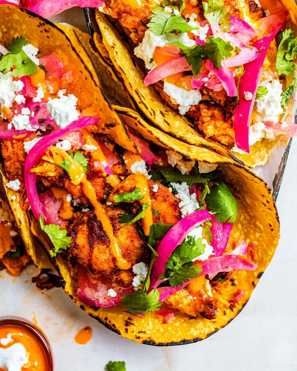 Quick Crispy Buffalo Chicken Tacos shot