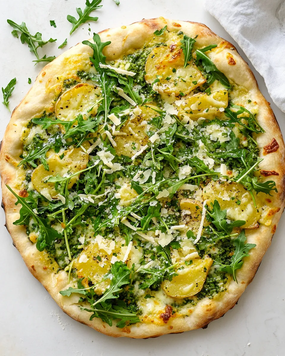 Classic Crispy Potato & Gruyere Pizza with Arugula. image