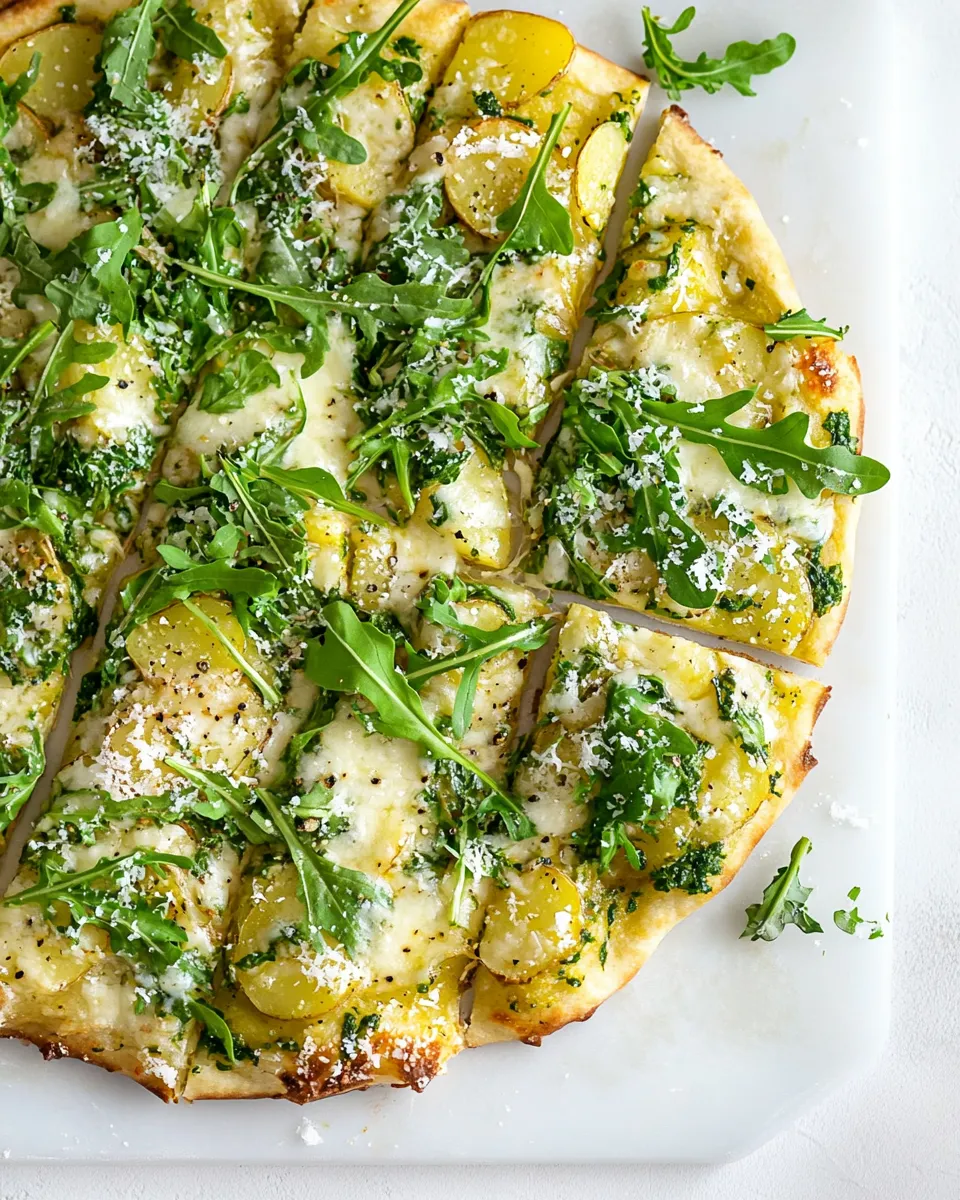 Easy Crispy Potato & Gruyere Pizza with Arugula. picture