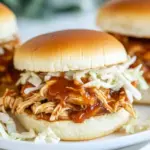 Homemade Crockpot BBQ Chicken Sliders with Ranch Slaw photo