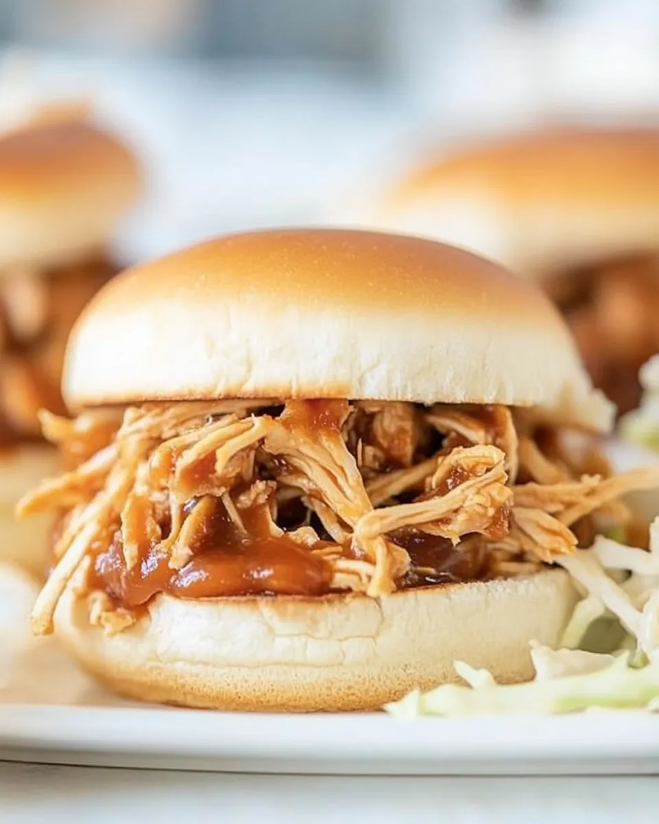 Easy Crockpot BBQ Chicken Sliders with Ranch Slaw recipe photo
