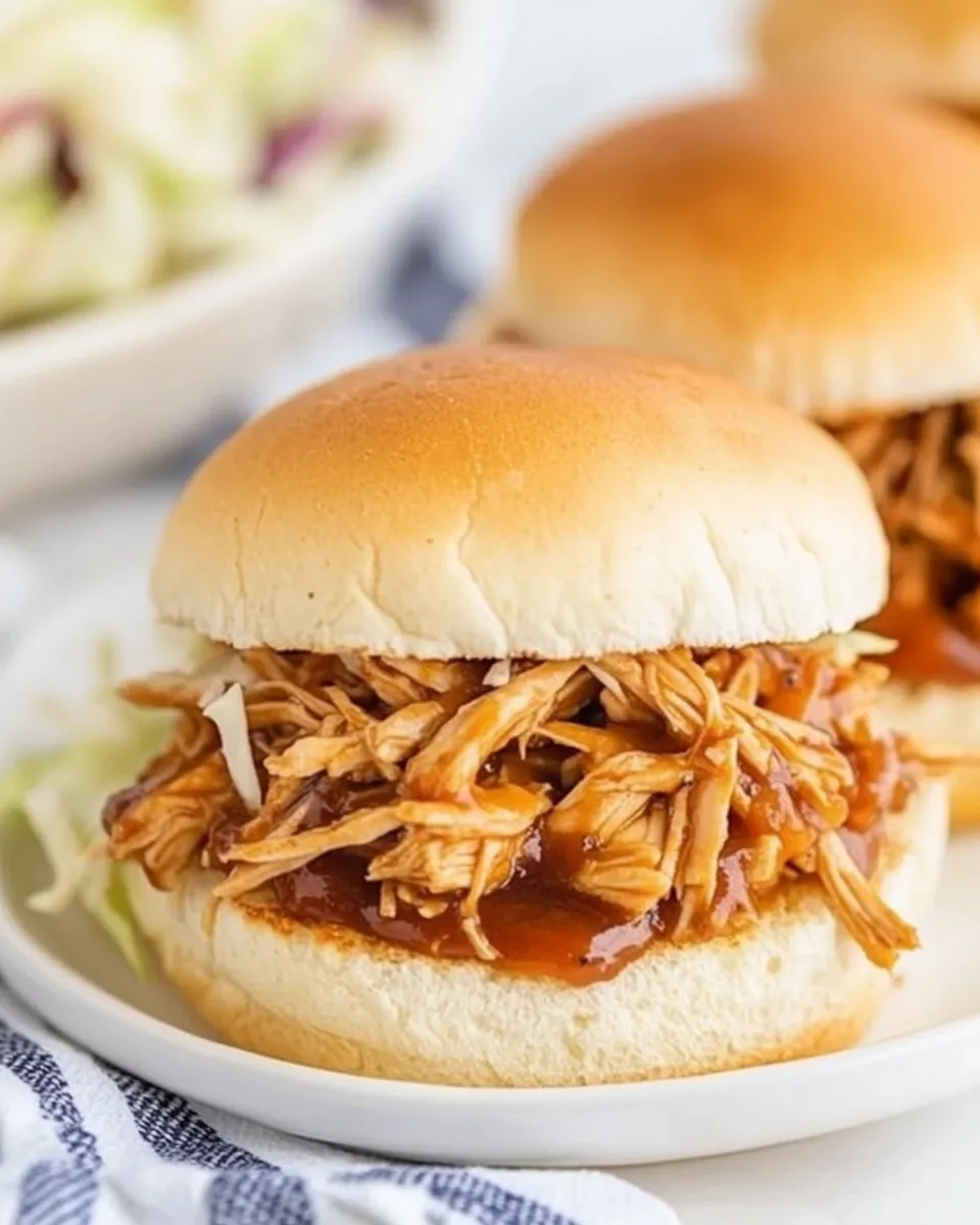 Delicious Crockpot BBQ Chicken Sliders with Ranch Slaw shot