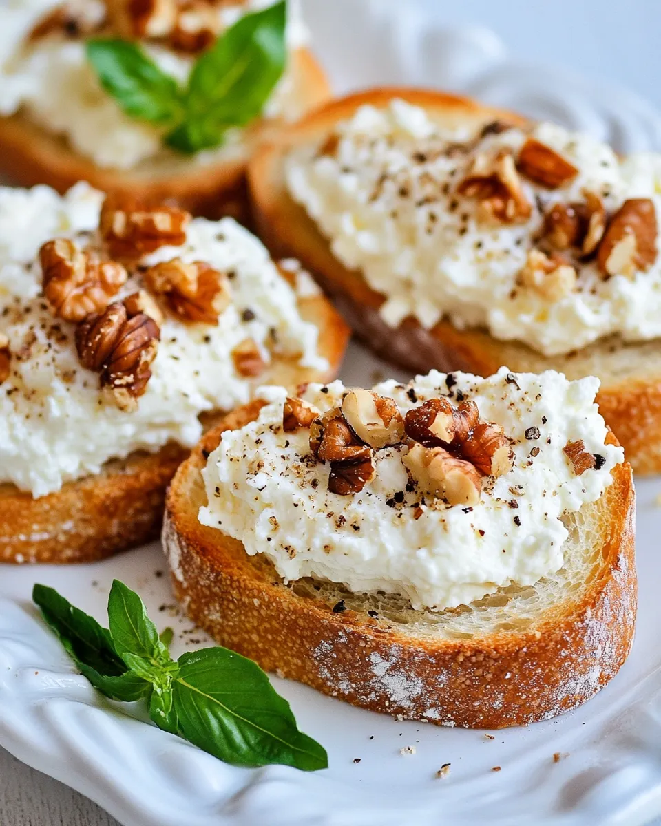 Classic Crostini with Creamy Cheese and Walnuts image
