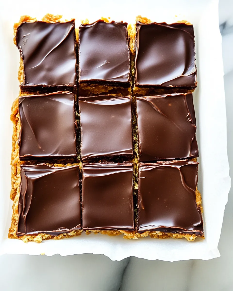 Delicious Crunchy Peanut Butter Bars shot