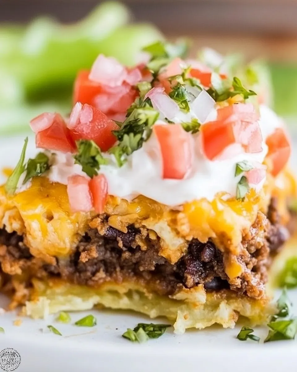 Delicious Deep Dish Taco Squares shot