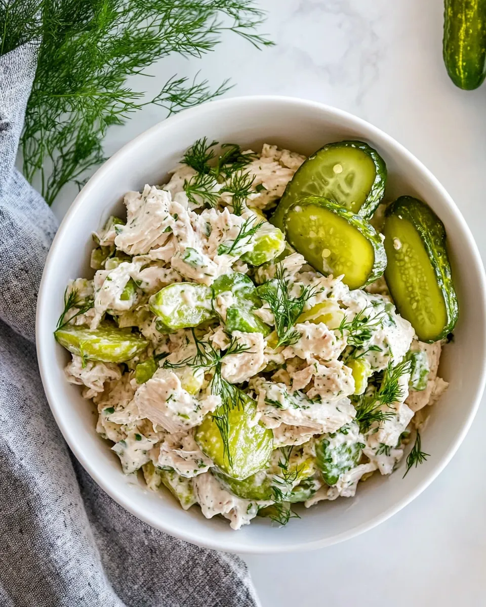 Delicious Dill Pickle Chicken Salad shot
