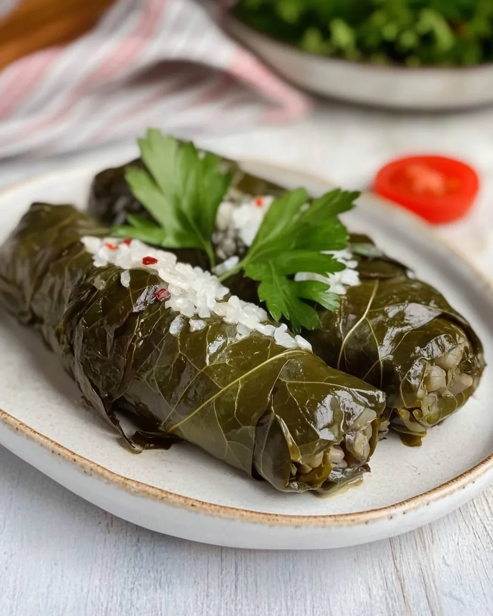 Delicious Dolma: Turkish Stuffed Grape Leaves shot