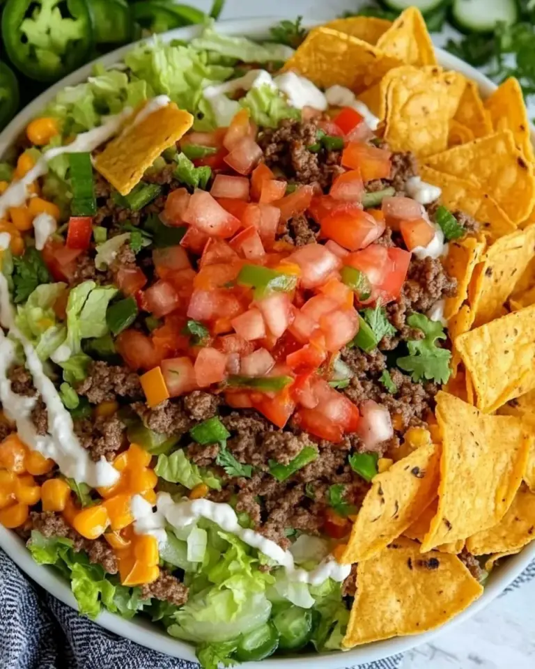 Homemade Dorito Taco Salad with Creamy Taco Dressing image