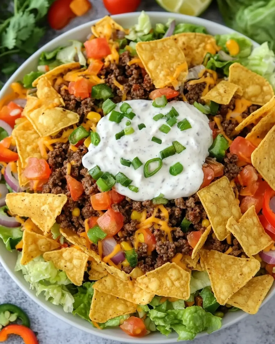 Classic Dorito Taco Salad with Creamy Taco Dressing photo