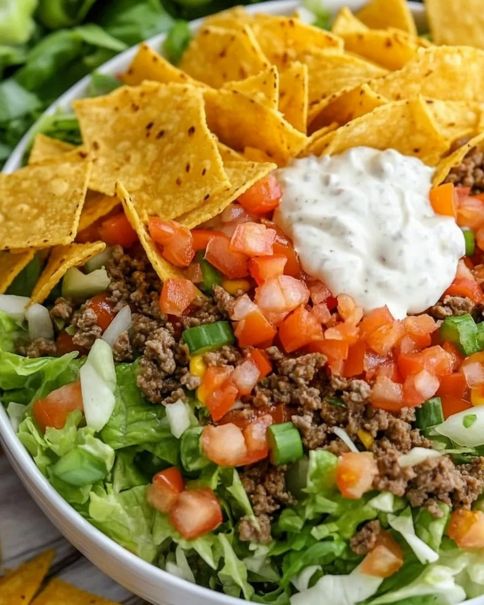Easy Dorito Taco Salad with Creamy Taco Dressing recipe image