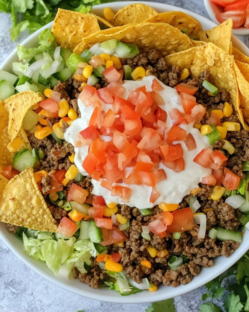 Delicious Dorito Taco Salad with Creamy Taco Dressing picture