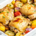 Homemade Easy Baked Chicken Thighs With Vegetables photo