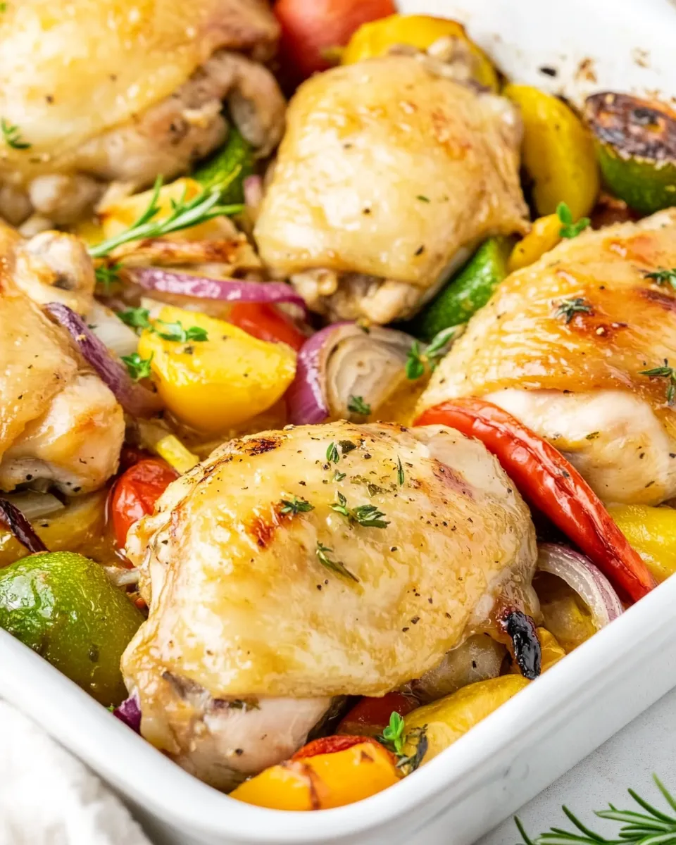Delicious Easy Baked Chicken Thighs With Vegetables picture