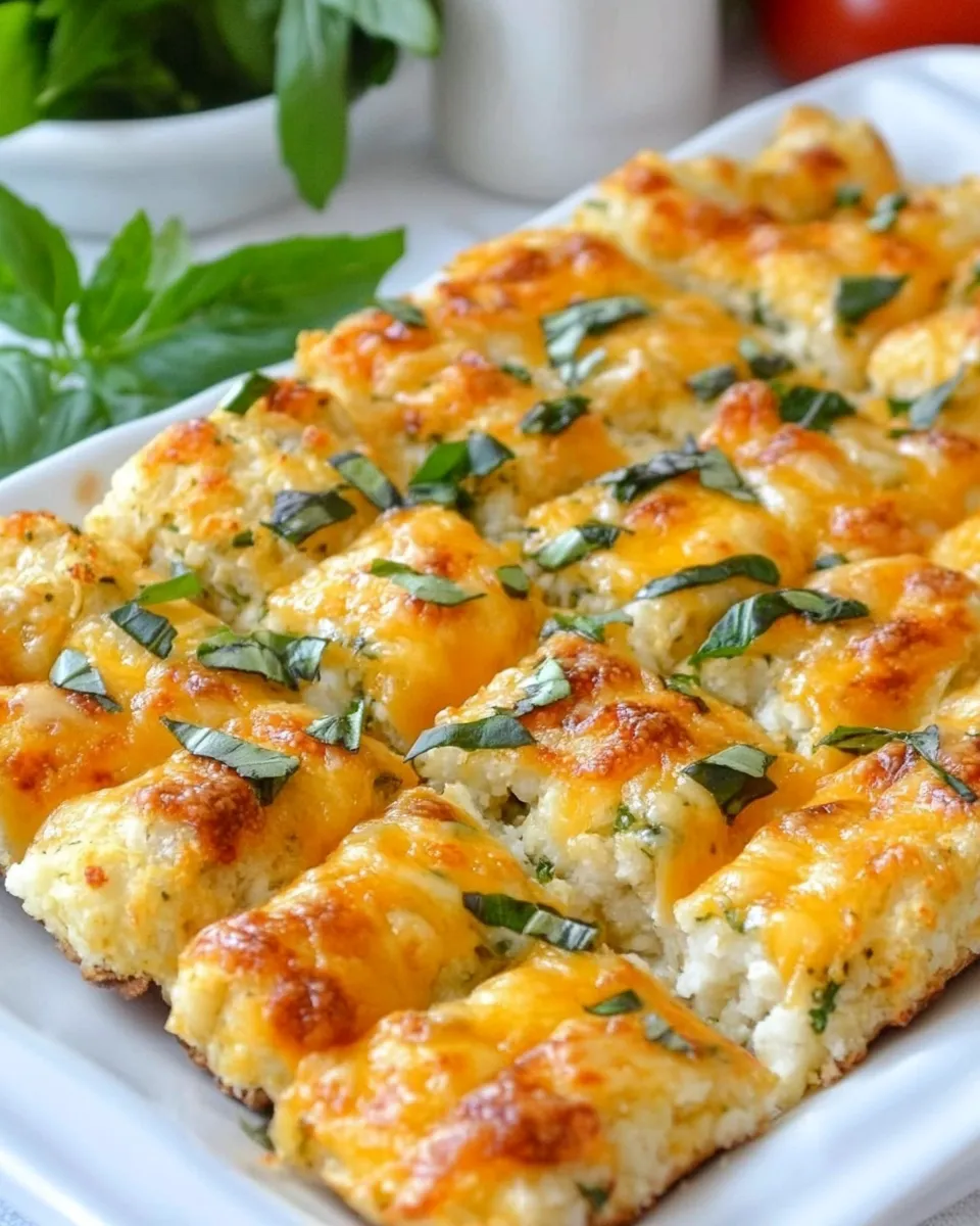 Quick Easy Cheesy Cauliflower Breadsticks recipe photo