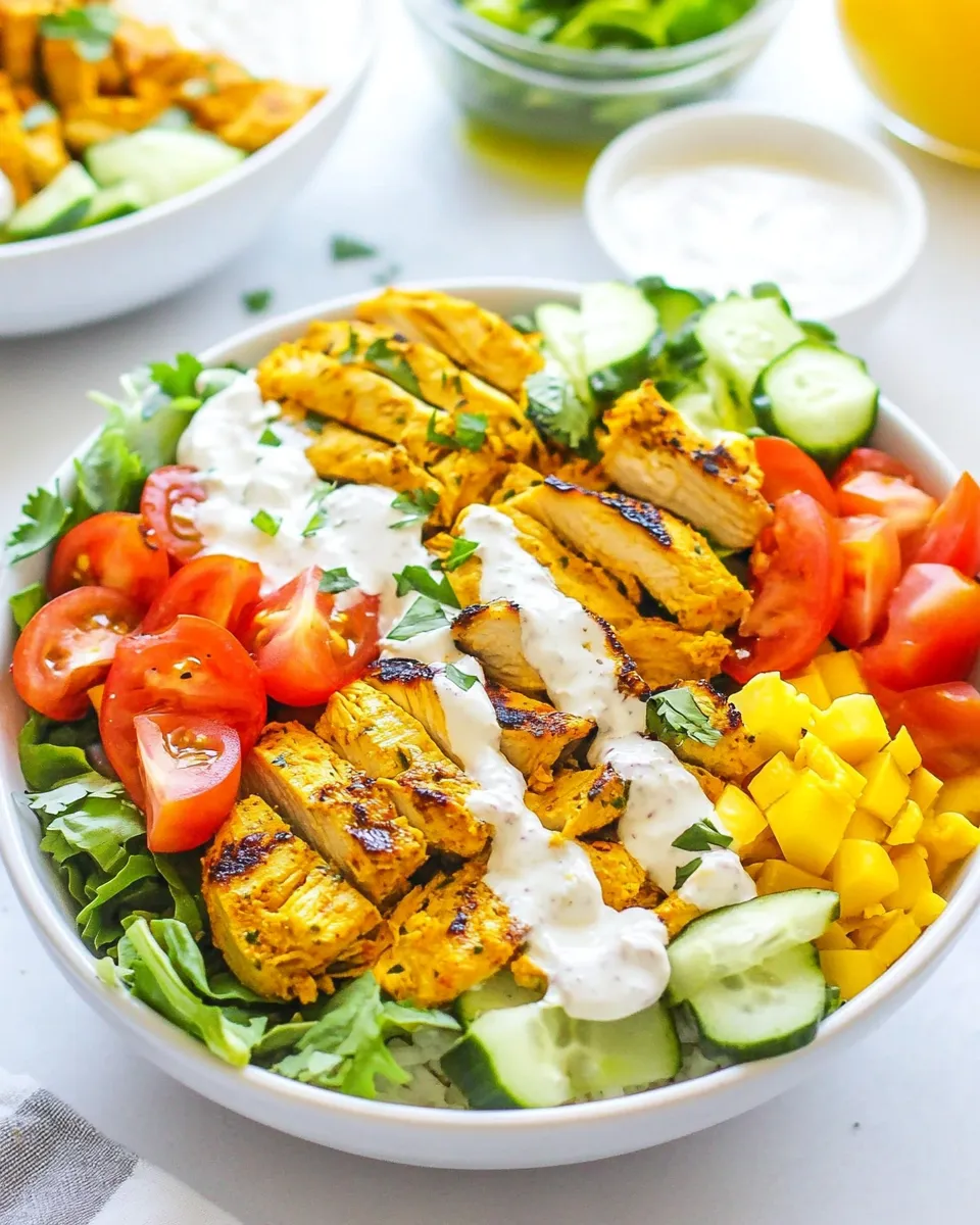Quick Easy Chicken Shawarma Salad Bowls shot
