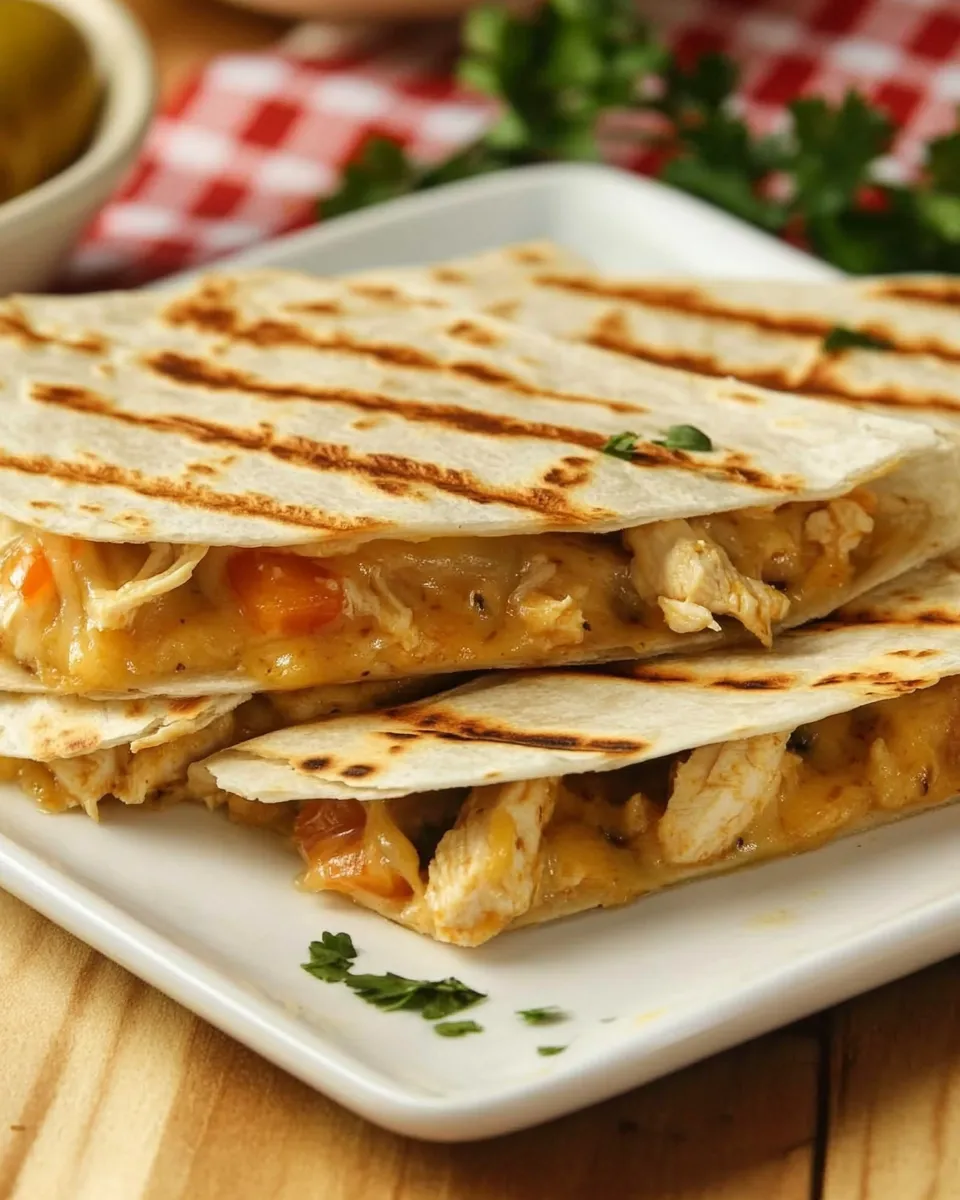 Quick Easy Chicken & Cheese Quesadillas shot