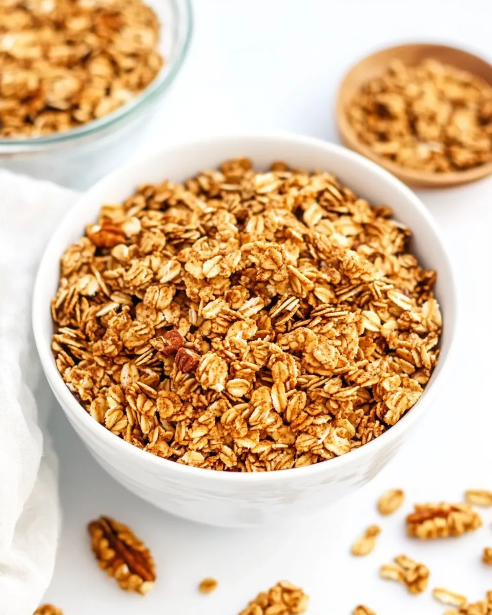 Quick Easy Maple Cinnamon Granola shot