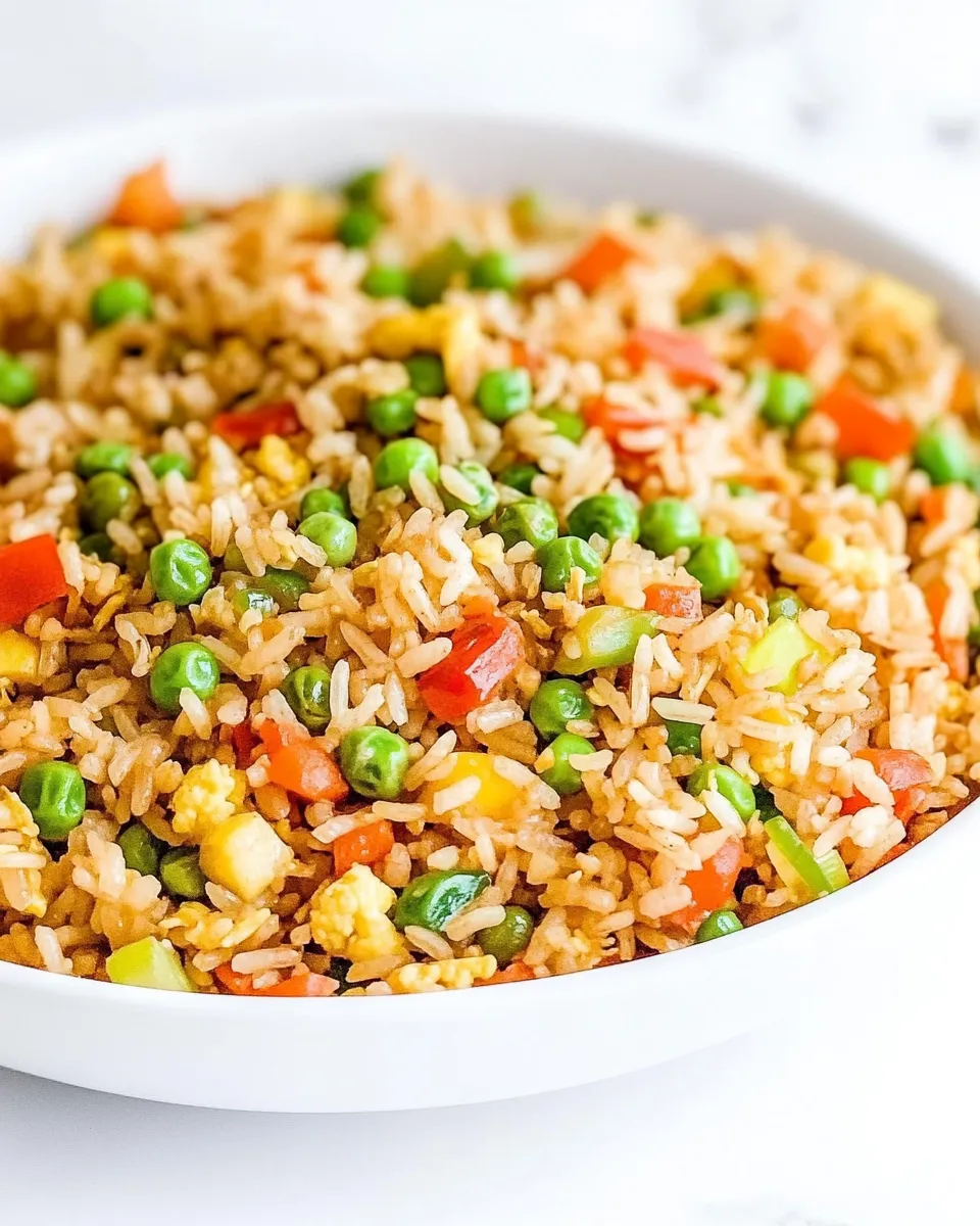 Quick Easy Vegetable Fried Rice shot