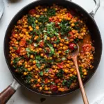 Homemade Farro Chickpea Skillet with Tomatoes, Kale, Cardamom & Lime photo