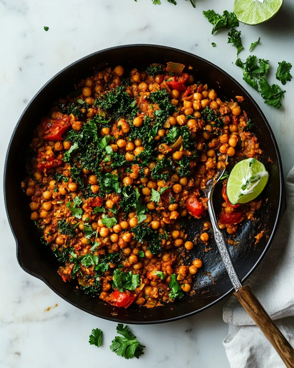Easy Farro Chickpea Skillet with Tomatoes, Kale, Cardamom & Lime picture