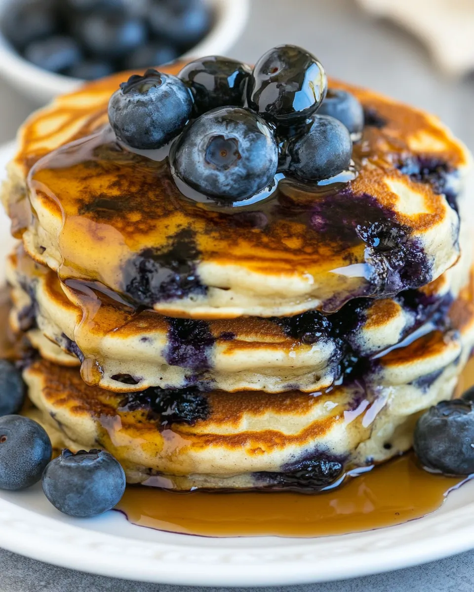 Homemade Fluffy Blueberry Pancakes recipe photo