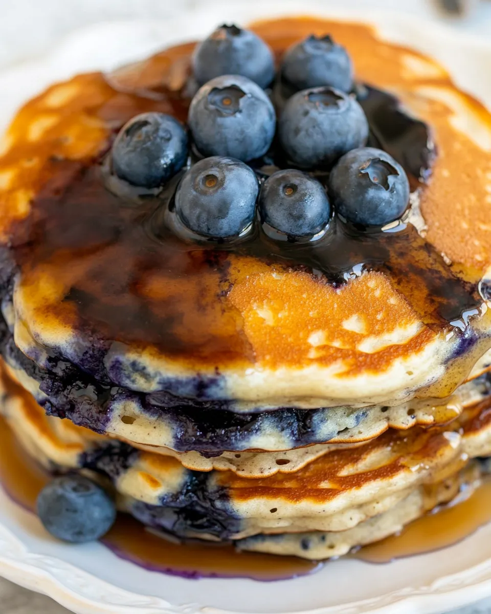 Easy Fluffy Blueberry Pancakes dish photo
