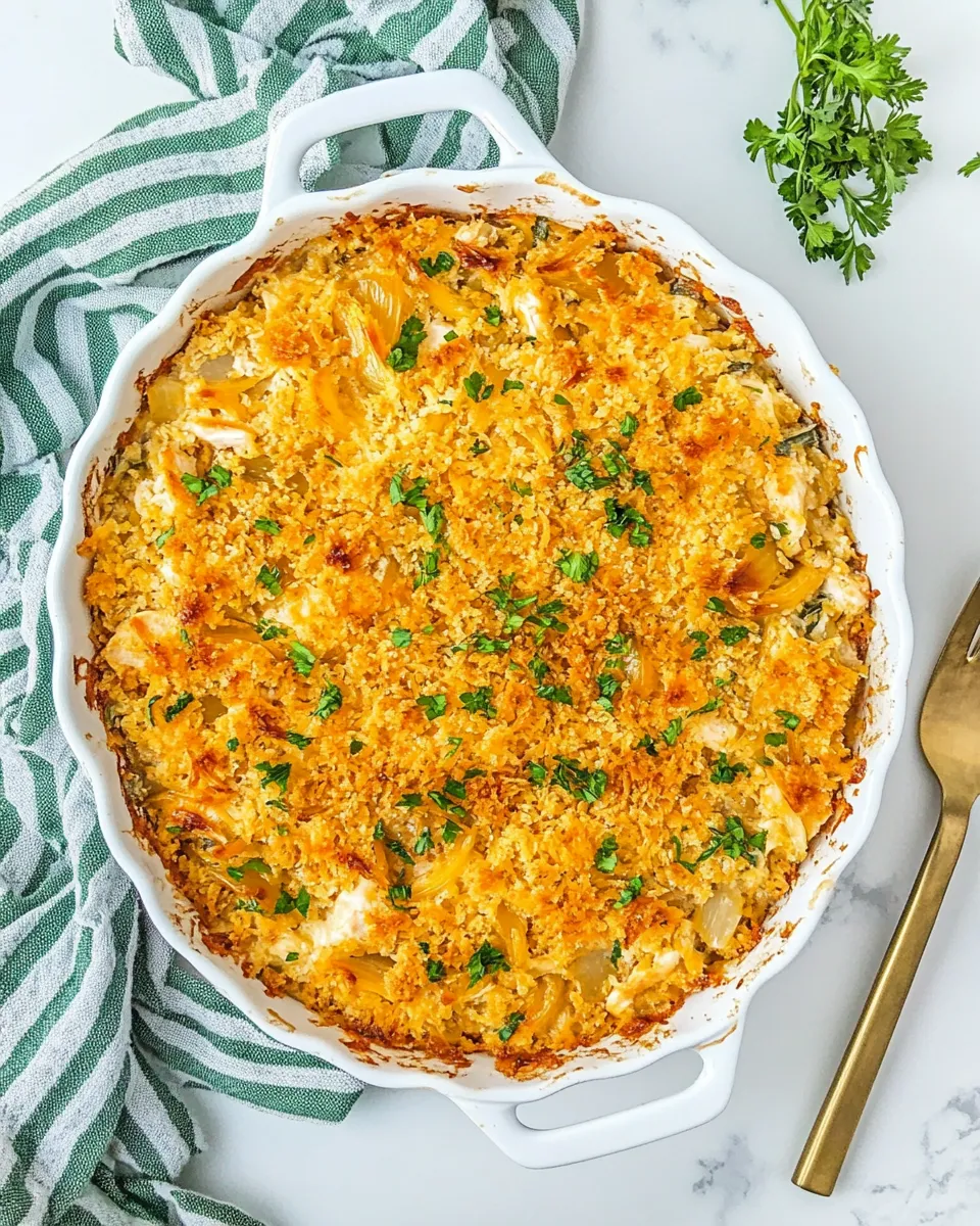 Delicious French Onion Chicken Casserole shot
