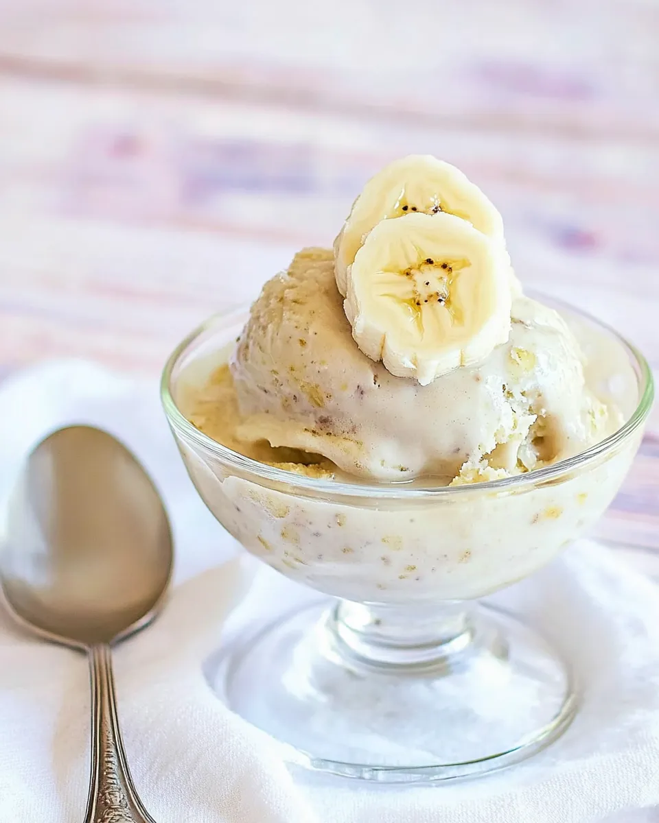 Easy Frozen Banana Ice Cream shot