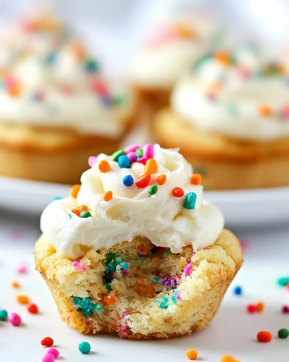 Delicious Funfetti Sugar Cookie Cups with Vanilla Frosting shot
