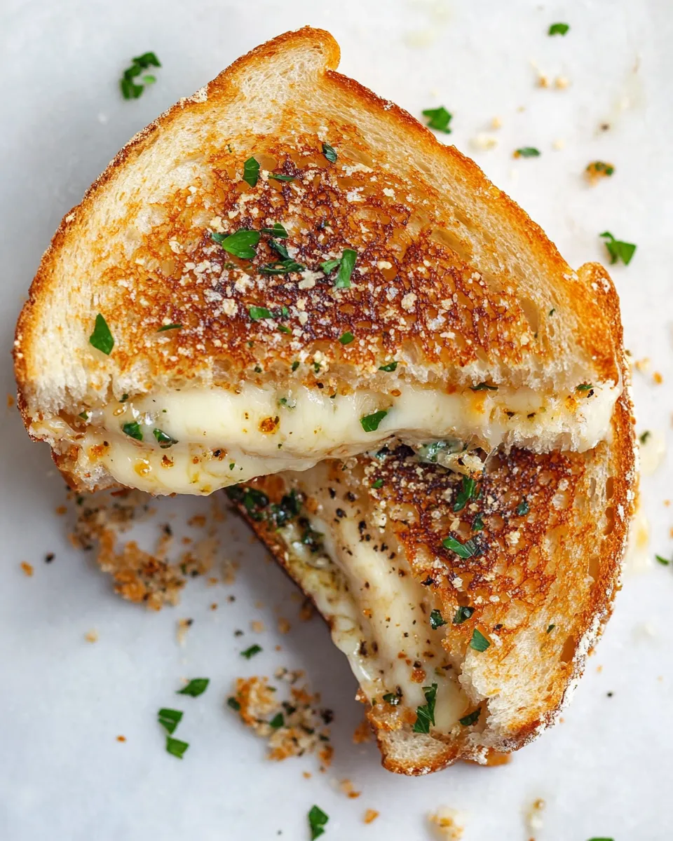 Quick Garlic Bread Grilled Cheese. photo