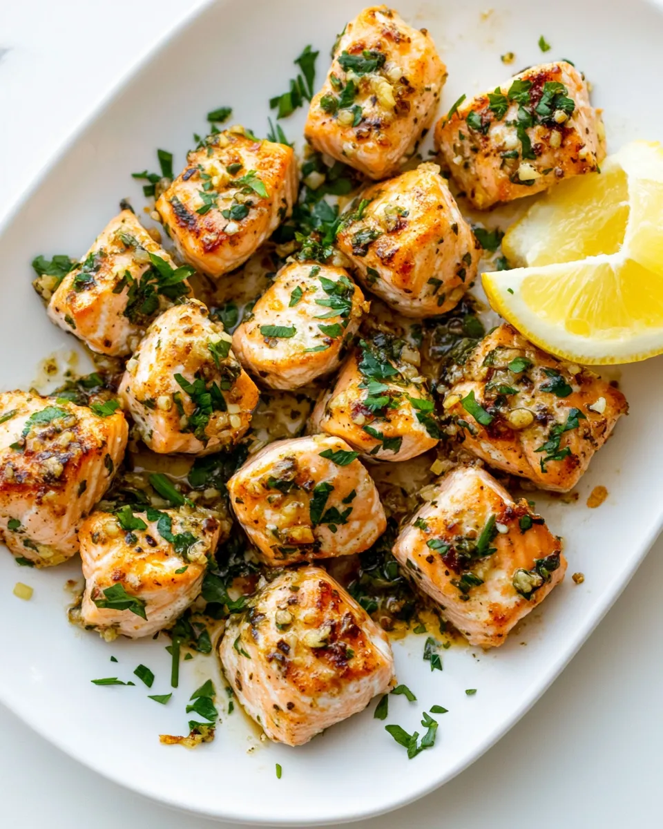 Homemade Garlic Butter Salmon Bites photo