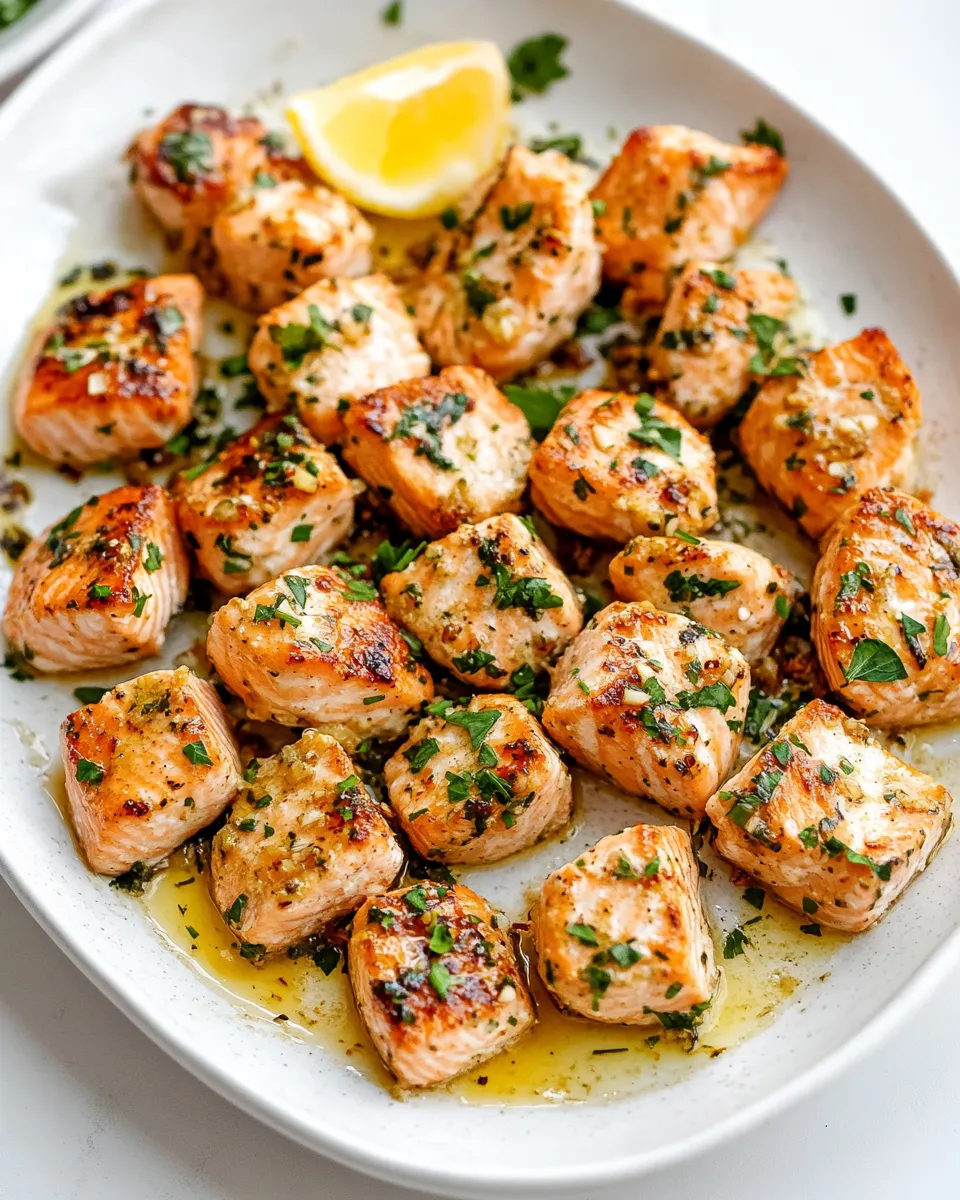 Best Garlic Butter Salmon Bites shot