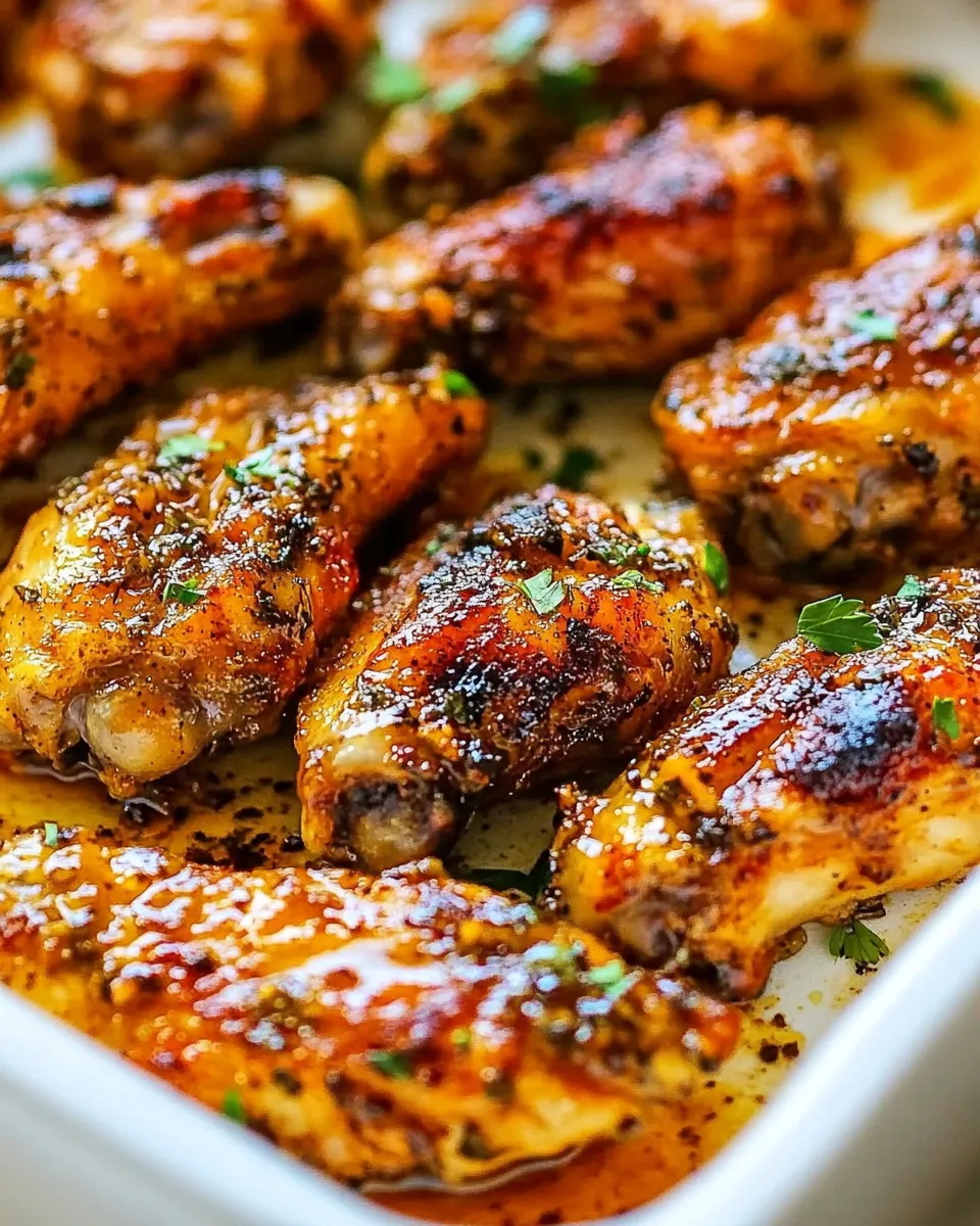 Delicious Garlic Chicken Wings shot