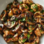 Easy Garlic Mushroom Chicken Bites photo