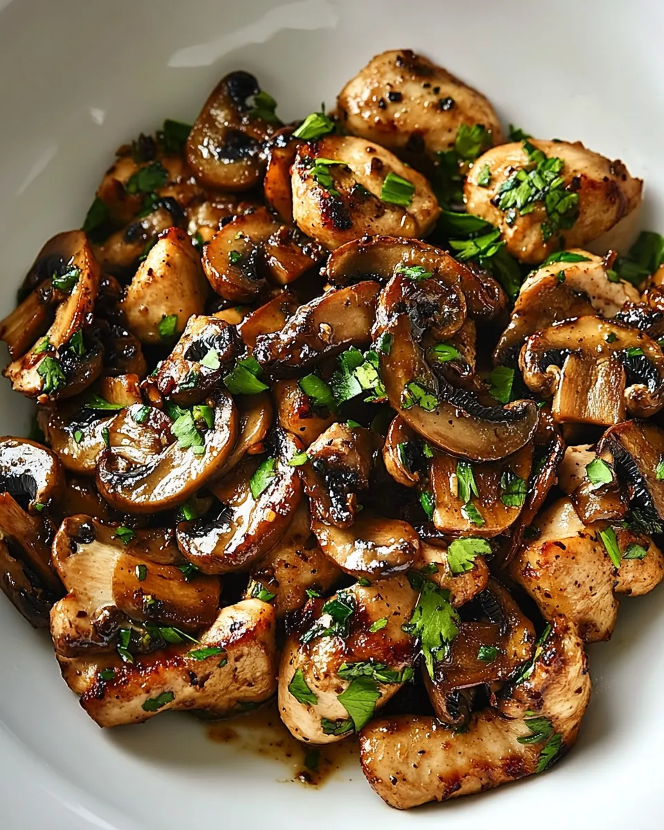 Easy Garlic Mushroom Chicken Bites photo