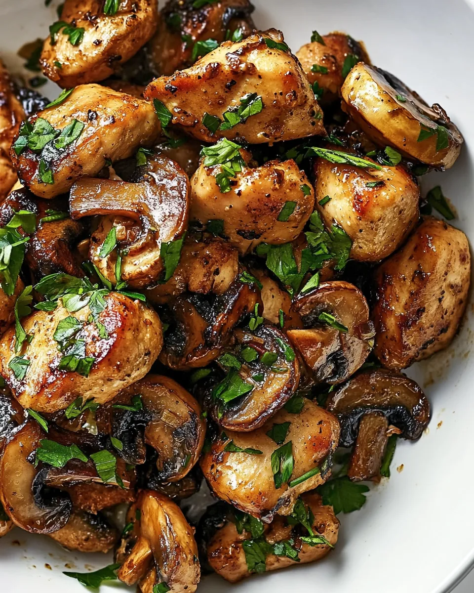 Quick Garlic Mushroom Chicken Bites picture