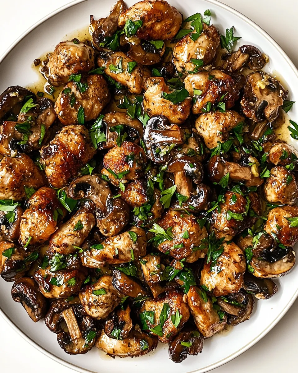Best Garlic Mushroom Chicken Bites shot