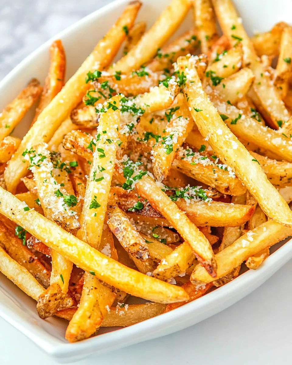 Delicious Garlic Parmesan Fries shot