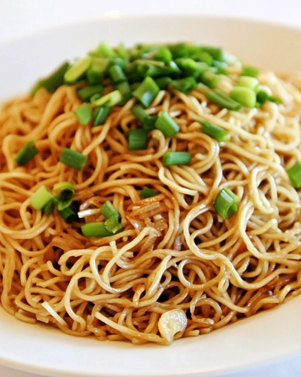 Delicious Garlic Scallion Noodles shot