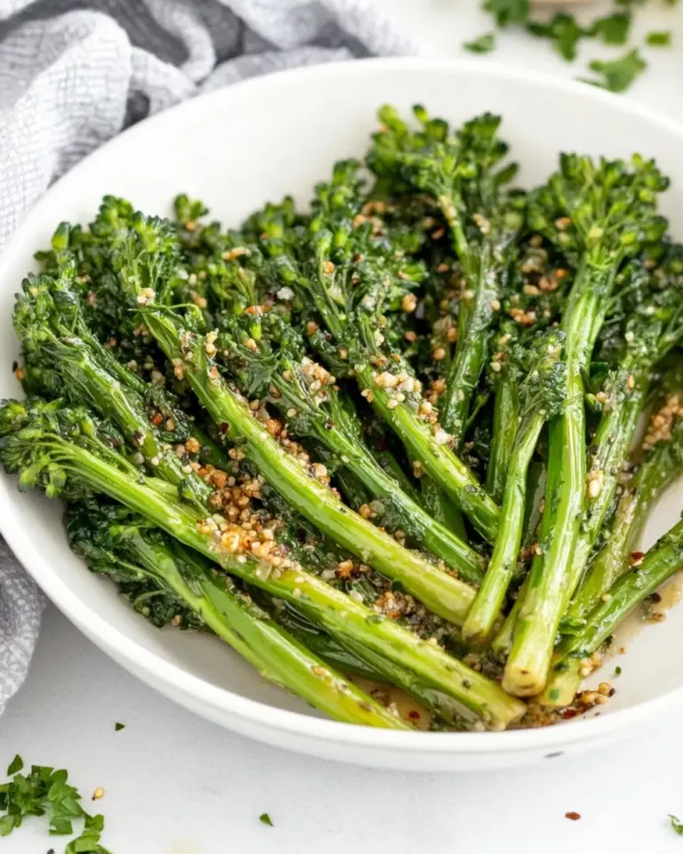 Homemade Garlicky Butter Glazed Broccolini Recipe image