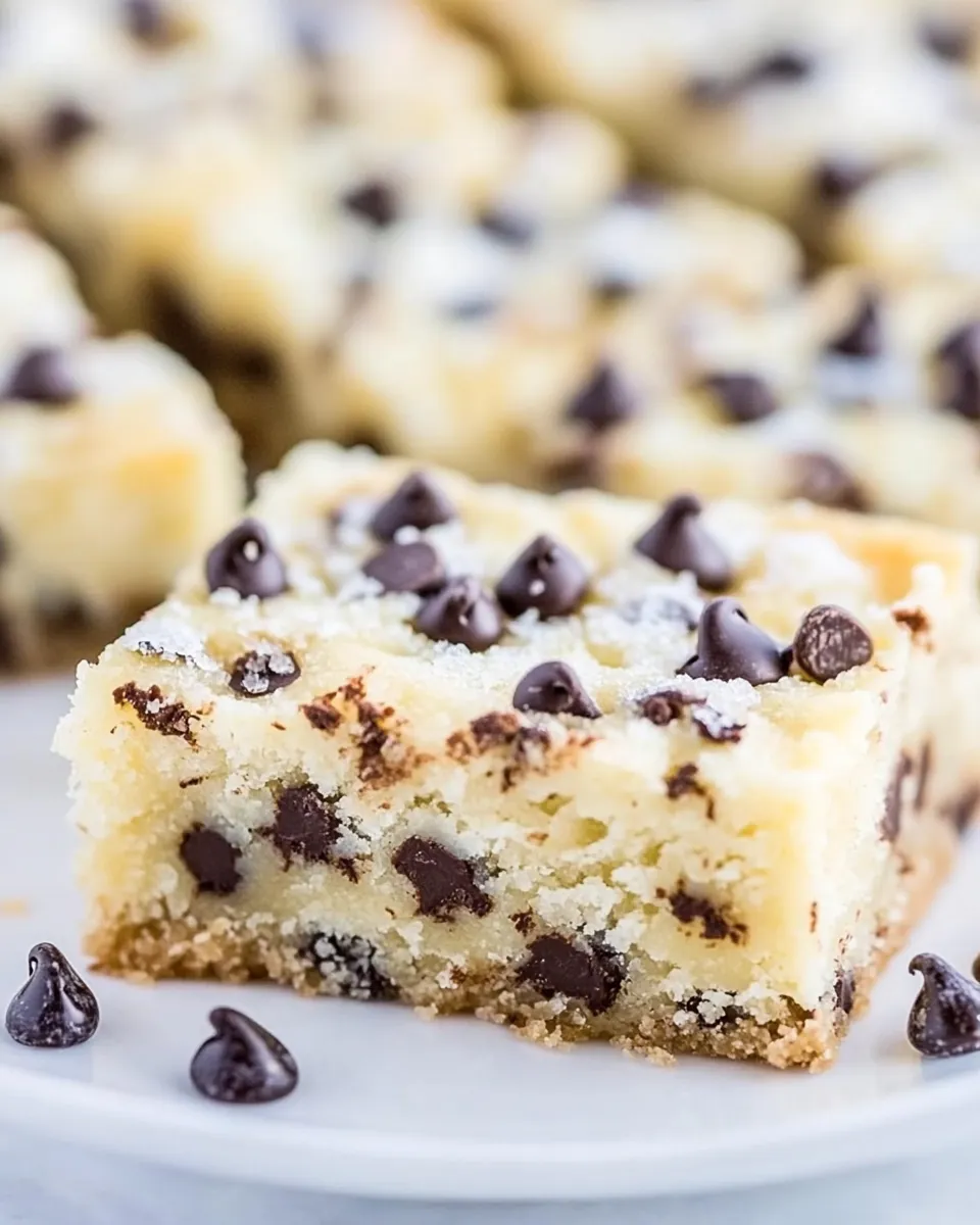 Easy Gooey Butter Chocolate Chip Shortbread Bars photo